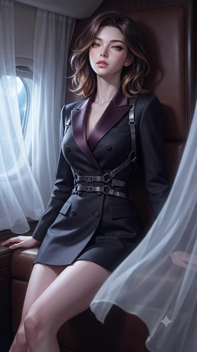 score_9, masterpiece, best quality, ultra-detailed, high-budget anime keyframe, editorial fashion photography, tasteful artistic composition, Korean woman. close-up cowboy shot from the waist and thighs up, the character dominates the composition, fi