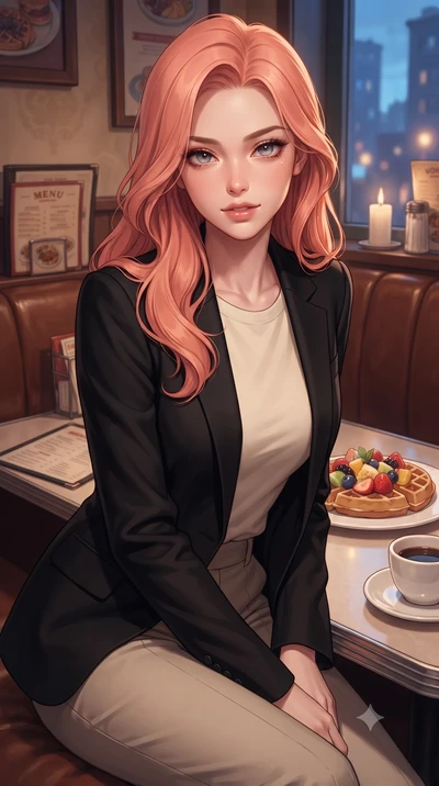 score_9, masterpiece, best quality, ultra-detailed, high-budget anime keyframe, editorial fashion photography, tasteful artistic composition, Japanese woman. close-up cowboy shot from the waist and thighs up, the character dominates the composition, 