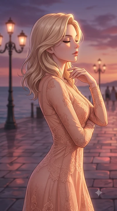 score_9, masterpiece, best quality, ultra-detailed, high-budget anime keyframe, editorial fashion photography, tasteful artistic composition, Caucasian woman woman. close-up cowboy shot from the waist and thighs up, the character dominates the compos