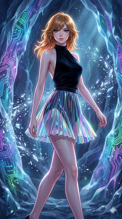 score_9, masterpiece, best quality, ultra-detailed, high-budget anime keyframe, editorial fashion photography, tasteful artistic composition, Korean woman. upper body close-up from the thighs up, character filling the screen for maximum presence. ste