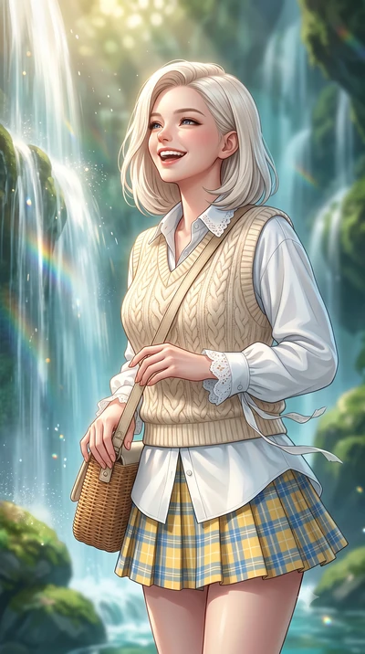 score_9, masterpiece, best quality, ultra-detailed, high-budget anime keyframe, semi-realistic 3D game render, editorial fashion photography, tasteful artistic composition, Caucasian woman. close-up cowboy shot from the waist and thighs up, the chara