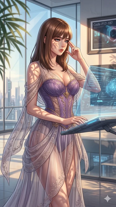 score_9, masterpiece, best quality, ultra-detailed, high-budget anime keyframe, editorial fashion photography, tasteful artistic composition, Korean woman. cowboy shot from the thighs up, character and outfit filling the frame for maximum editorial p