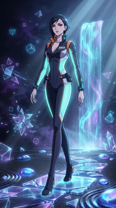 score_9, masterpiece, best quality, ultra-detailed, High-budget Anime Keyframe, vibrant colors, fluid line-art, expressive lighting, cinematic composition, Ufotable-style visual effects, top-tier animation quality, Japanese woman with delicate and el