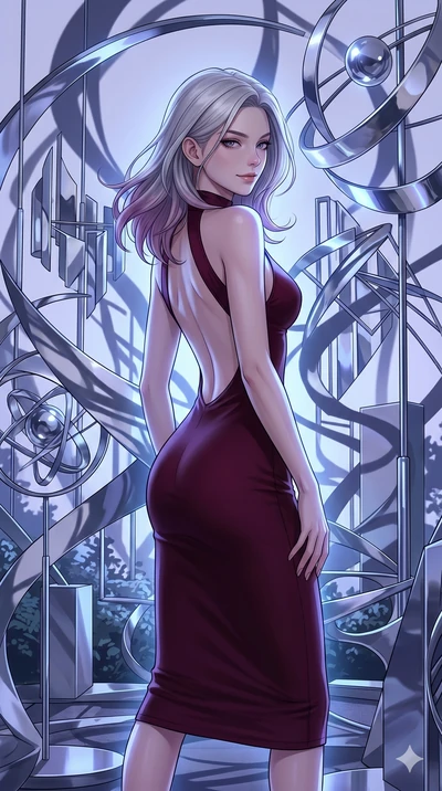 score_9, masterpiece, best quality, ultra-detailed, high-budget anime keyframe, editorial fashion photography, tasteful artistic composition, Caucasian woman, strictly human ears. cowboy shot from the thighs up, character and outfit filling the frame