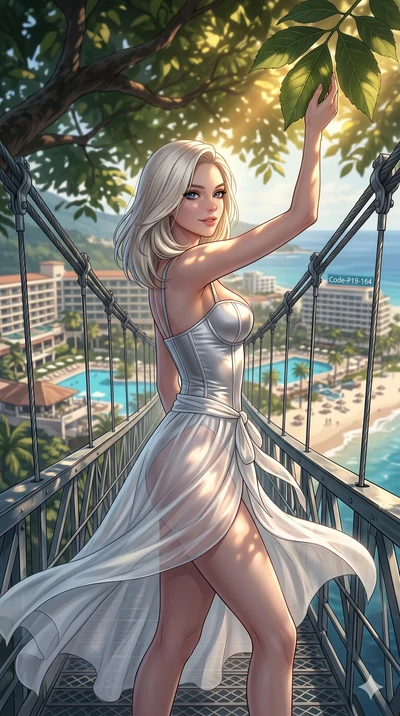 score_9, masterpiece, best quality, ultra-detailed, high-budget anime keyframe, editorial fashion photography, tasteful artistic composition, Caucasian woman, strictly human ears. cowboy shot from the thighs up, character and outfit filling the frame