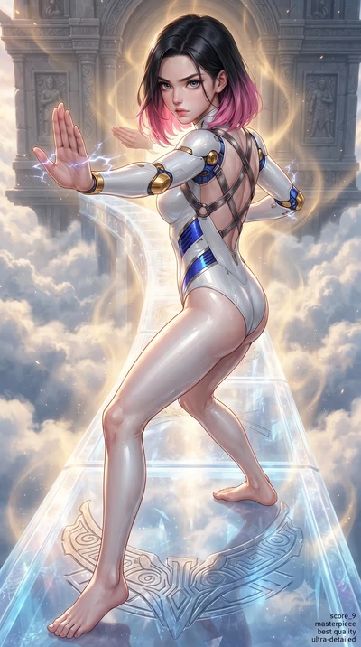 score_9, masterpiece, best quality, ultra-detailed, high-budget anime keyframe, editorial fashion photography, tasteful artistic composition, Korean woman. close-up cowboy shot from the waist and thighs up, the character dominates the composition, fi