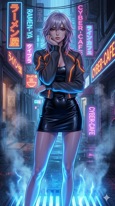 score_9, masterpiece, best quality, ultra-detailed, high-budget anime keyframe, editorial fashion photography, tasteful artistic composition, Japanese woman. cowboy shot from the thighs up, character and outfit filling the frame for maximum editorial
