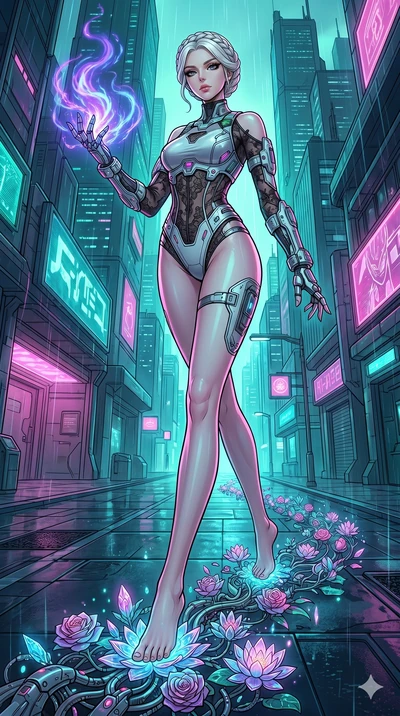score_9, masterpiece, best quality, ultra-detailed, high-budget anime movie keyframe, cinematic anime lighting, intricate line art, Japanese woman. Dynamic full-body shot stretching the vertical silhouette with extreme perspective. casting a spell th