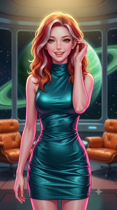 score_9, masterpiece, best quality, ultra-detailed, high-budget anime keyframe, editorial fashion photography, tasteful artistic composition, Caucasian woman, strictly human ears. close-up cowboy shot from the waist and thighs up, the character domin