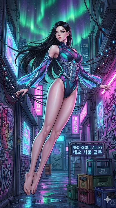 score_9, masterpiece, best quality, ultra-detailed, high-budget anime movie keyframe, cinematic anime lighting, intricate line art, Caucasian (strictly human ears) woman. Dynamic full-body shot stretching the vertical silhouette across the 9:16 frame