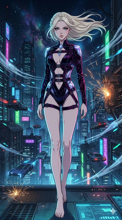score_9, masterpiece, best quality, ultra-detailed, High-budget Anime Keyframe, vibrant colors, fluid line-art, expressive lighting, cinematic composition, Ufotable-style visual effects, top-tier animation quality, Caucasian woman with pale skin, blo