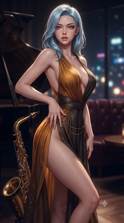 score_9, masterpiece, best quality, ultra-detailed, high-budget anime keyframe, editorial fashion photography, tasteful artistic composition, Korean woman. close-up cowboy shot from the waist and thighs up, the character dominates the composition, fi
