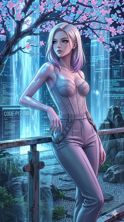score_9, masterpiece, best quality, ultra-detailed, high-budget anime keyframe, editorial fashion photography, tasteful artistic composition, Caucasian woman, strictly human ears. cowboy shot from the thighs up, character and outfit filling the frame