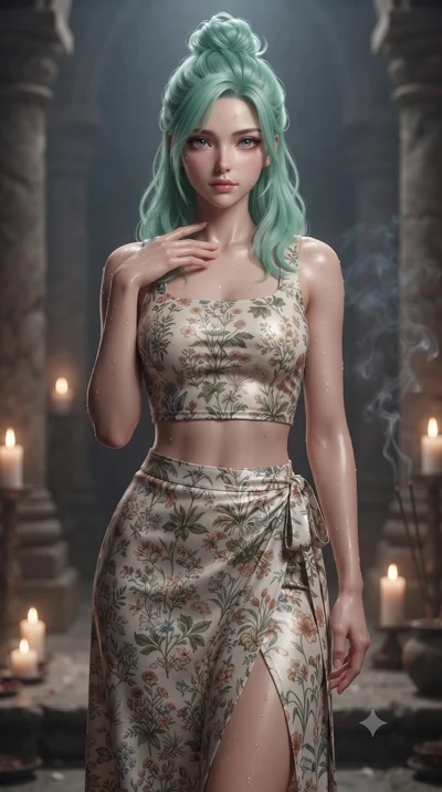 score_9, masterpiece, best quality, ultra-detailed, high-budget anime keyframe, editorial fashion photography, tasteful artistic composition, Japanese woman woman. close-up cowboy shot from the waist and thighs up, the character dominates the composi