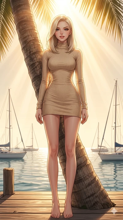 score_9, masterpiece, best quality, ultra-detailed, high-budget anime keyframe, editorial fashion photography, tasteful artistic composition, Caucasian woman, strictly human ears. low angle full-body shot from head to toe showing her feet, filling th