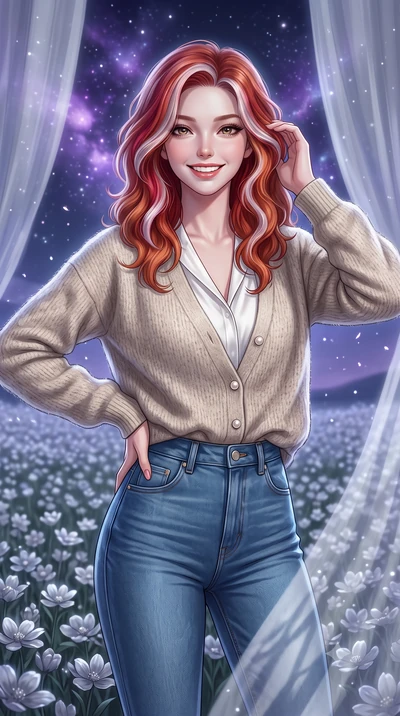 score_9, masterpiece, best quality, ultra-detailed, high-budget anime keyframe, editorial fashion photography, tasteful artistic composition, Caucasian woman, strictly human ears. close-up cowboy shot from the waist and thighs up, the character domin