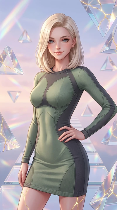 score_9, masterpiece, best quality, ultra-detailed, high-budget anime keyframe, editorial fashion photography, tasteful artistic composition, Caucasian woman, strictly human ears. close-up cowboy shot from the waist and thighs up, the character domin