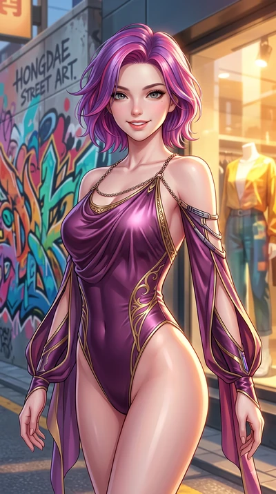 score_9, masterpiece, best quality, ultra-detailed, high-budget anime keyframe, editorial fashion photography, tasteful artistic composition, Caucasian woman. close-up cowboy shot from the waist and thighs up, the character dominates the composition,