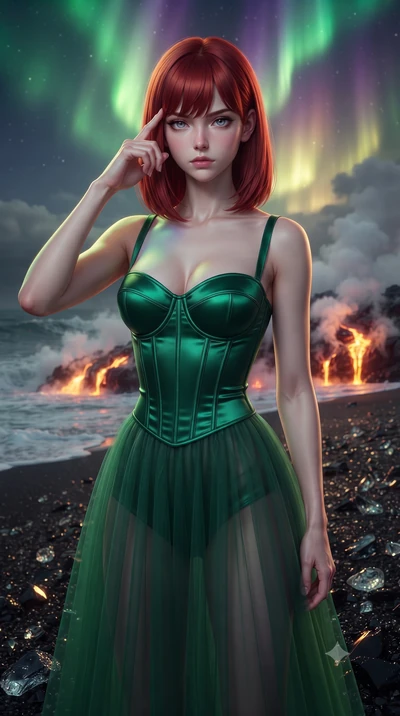 score_9, masterpiece, best quality, ultra-detailed, high-budget anime keyframe, editorial fashion photography, tasteful artistic composition, Caucasian woman, strictly human ears. close-up cowboy shot from the waist and thighs up, the character domin