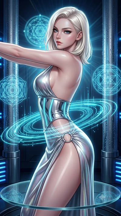 score_9, masterpiece, best quality, ultra-detailed, high-budget anime keyframe, editorial fashion photography, tasteful artistic composition, Caucasian woman. close-up cowboy shot from the waist and thighs up, the character dominates the composition,