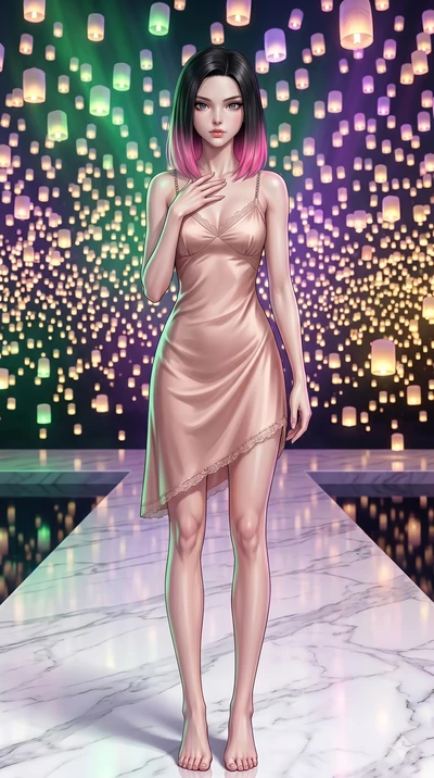 score_9, masterpiece, best quality, ultra-detailed, high-budget anime keyframe, editorial fashion photography, tasteful artistic composition, Korean woman. cowboy shot from the thighs up, character and outfit filling the frame for maximum editorial p