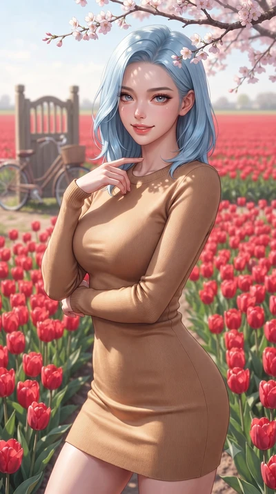 score_9, masterpiece, best quality, ultra-detailed, high-budget anime keyframe, editorial fashion photography, tasteful artistic composition, Korean woman. close-up cowboy shot from the waist and thighs up, the character dominates the composition, fi