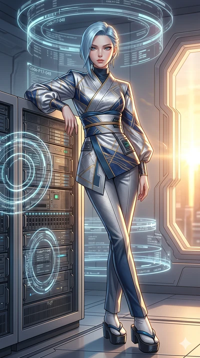 score_9, masterpiece, best quality, ultra-detailed, high-budget anime keyframe, editorial fashion photography, tasteful artistic composition, Korean woman. cowboy shot from the thighs up, character and outfit filling the frame for maximum editorial p