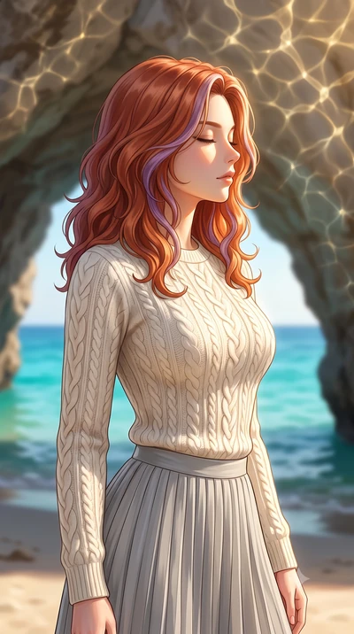 score_9, masterpiece, best quality, ultra-detailed, high-budget anime keyframe, editorial fashion photography, tasteful artistic composition, Caucasian woman woman. close-up cowboy shot from the waist and thighs up, the character dominates the compos