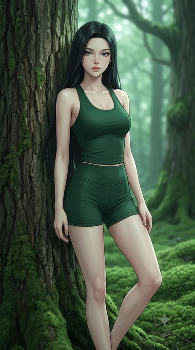 score_9, masterpiece, best quality, ultra-detailed, high-budget anime keyframe, editorial fashion photography, tasteful artistic composition, Korean woman woman. close-up cowboy shot from the waist and thighs up, the character dominates the compositi