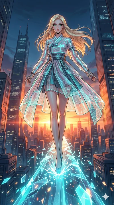 score_9, masterpiece, best quality, ultra-detailed, high-budget anime movie keyframe, cinematic anime lighting, intricate line art, Japanese woman. Dynamic full-body shot stretching the vertical silhouette with extreme perspective. standing on a brid