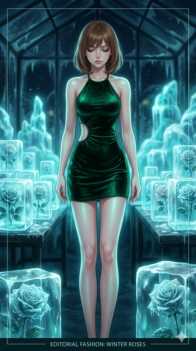 score_9, masterpiece, best quality, ultra-detailed, high-budget anime keyframe, editorial fashion photography, tasteful artistic composition, Caucasian woman, strictly human ears. cowboy shot from the thighs up, character and outfit filling the frame