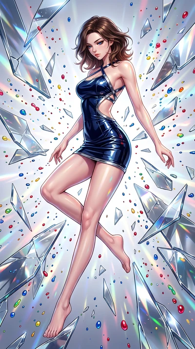 score_9, masterpiece, best quality, ultra-detailed, high-budget anime keyframe, editorial fashion photography, tasteful artistic composition, Korean woman. low angle full-body shot from head to toe showing her feet, filling the entire 9:16 vertical f