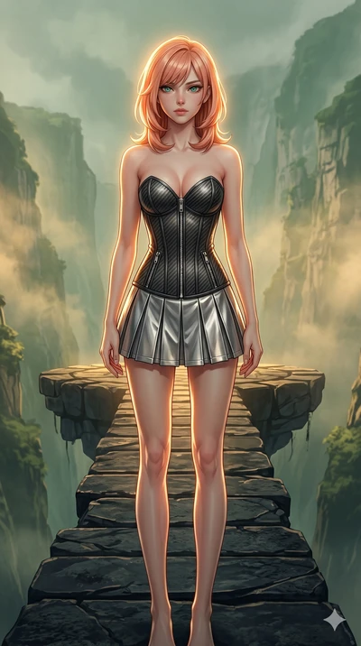 score_9, masterpiece, best quality, ultra-detailed, high-budget anime keyframe, editorial fashion photography, tasteful artistic composition, Japanese woman. cowboy shot from the thighs up, character and outfit filling the frame for maximum editorial
