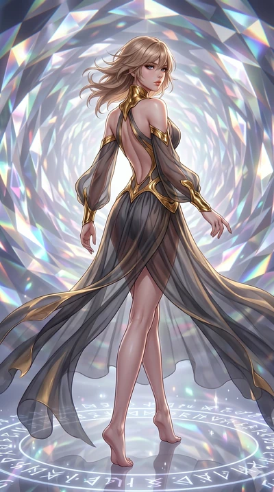 score_9, masterpiece, best quality, ultra-detailed, high-budget anime keyframe, editorial fashion photography, tasteful artistic composition, Japanese woman. low angle full-body shot from head to toe showing her feet, filling the entire 9:16 vertical