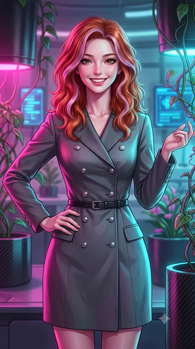 score_9, masterpiece, best quality, ultra-detailed, high-budget anime keyframe, editorial fashion photography, tasteful artistic composition, Caucasian woman, strictly human ears. close-up cowboy shot from the waist and thighs up, the character domin