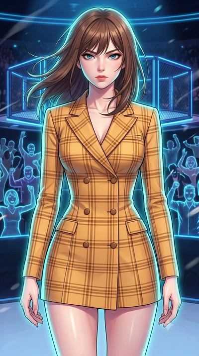 score_9, masterpiece, best quality, ultra-detailed, high-budget anime keyframe, clean line-art, cel-shading, Korean woman. close-up cowboy shot from the waist and thighs up, the character dominates the composition, filling the frame with her large pr