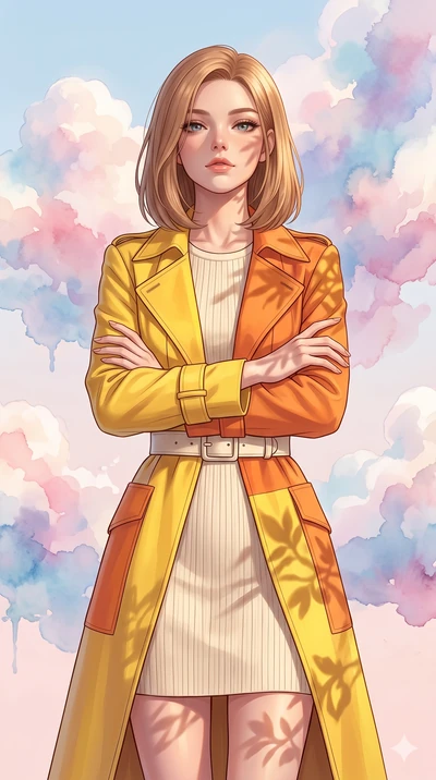score_9, masterpiece, best quality, ultra-detailed, high-budget anime keyframe, editorial fashion photography, tasteful artistic composition, Korean woman. close-up cowboy shot from the waist and thighs up, the character dominates the composition, fi