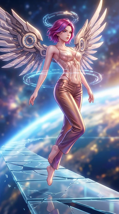 score_9, masterpiece, best quality, ultra-detailed, high-budget anime keyframe, semi-realistic 3D game render, editorial fashion photography, tasteful artistic composition, Caucasian woman. low angle full-body shot from head to toe showing her feet, 