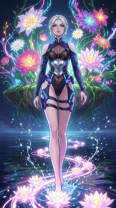 score_9, masterpiece, best quality, ultra-detailed, High-budget Anime Keyframe, vibrant colors, fluid line-art, expressive lighting, cinematic composition, Ufotable-style visual effects, top-tier animation quality, Caucasian woman with pale skin and 