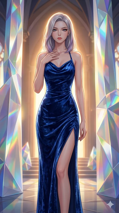 score_9, masterpiece, best quality, ultra-detailed, high-budget anime keyframe, editorial fashion photography, tasteful artistic composition, Caucasian woman, strictly human ears. cowboy shot from the thighs up, character and outfit filling the frame