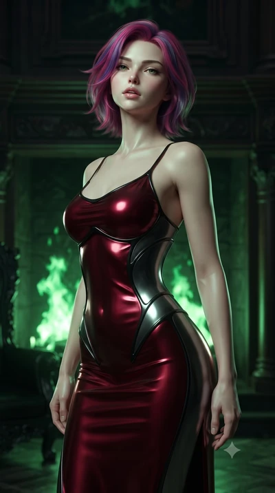 score_9, masterpiece, best quality, ultra-detailed, high-budget anime keyframe, editorial fashion photography, tasteful artistic composition, Caucasian woman. close-up cowboy shot from the waist and thighs up, the character dominates the composition,