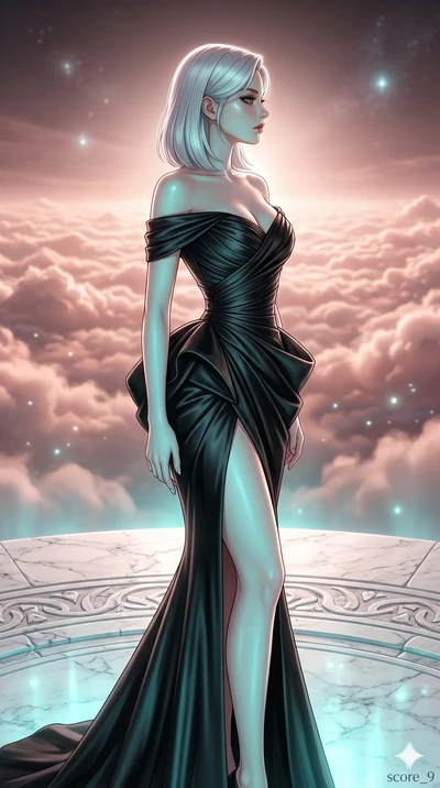 score_9, masterpiece, best quality, ultra-detailed, high-budget anime keyframe, editorial fashion photography, tasteful artistic composition, Korean woman. cowboy shot from the thighs up, character and outfit filling the frame for maximum editorial p