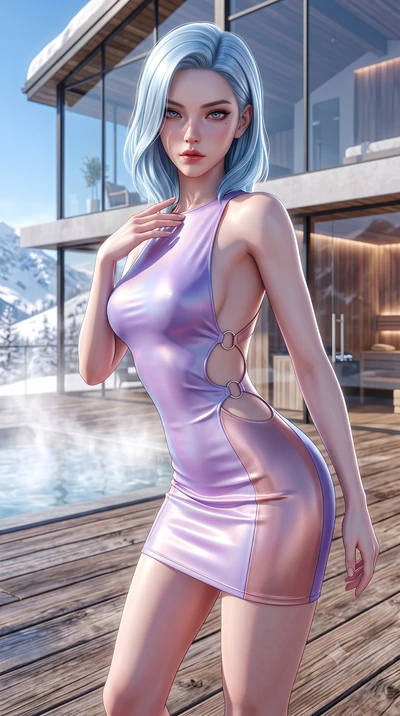 score_9, masterpiece, best quality, ultra-detailed, high-budget anime keyframe, semi-realistic 3D game render, editorial fashion photography, tasteful artistic composition, Korean woman. close-up cowboy shot from the waist and thighs up, the characte