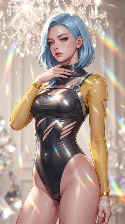 score_9, masterpiece, best quality, ultra-detailed, high-budget anime keyframe, editorial fashion photography, tasteful artistic composition, Korean woman. close-up cowboy shot from the waist and thighs up, the character dominates the composition, fi