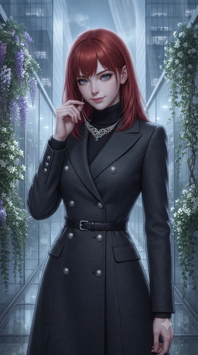 score_9, masterpiece, best quality, ultra-detailed, high-budget anime keyframe, editorial fashion photography, tasteful artistic composition, Caucasian woman, strictly human ears. close-up cowboy shot from the waist and thighs up, the character domin