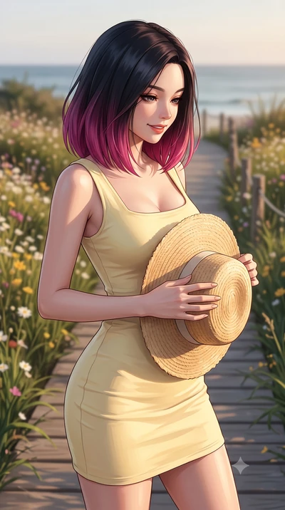 score_9, masterpiece, best quality, ultra-detailed, high-budget anime keyframe, editorial fashion photography, tasteful artistic composition, Korean woman woman. close-up cowboy shot from the waist and thighs up, the character dominates the compositi