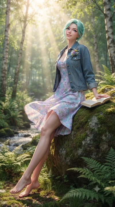score_9, masterpiece, best quality, ultra-detailed, high-budget anime keyframe, editorial fashion photography, tasteful artistic composition, Japanese woman. low angle full-body shot from head to toe showing her feet, filling the entire 9:16 vertical