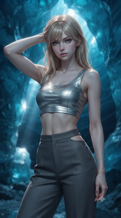 score_9, masterpiece, best quality, ultra-detailed, high-budget anime keyframe, editorial fashion photography, tasteful artistic composition, Japanese woman. close-up cowboy shot from the waist and thighs up, the character dominates the composition, 