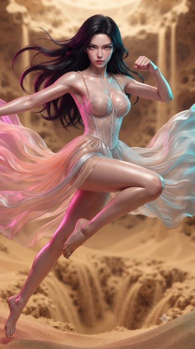 score_9, masterpiece, best quality, ultra-detailed, high-budget anime keyframe, editorial fashion photography, tasteful artistic composition, realistic cosplay photography, Korean woman. close-up cowboy shot from the waist and thighs up, the characte