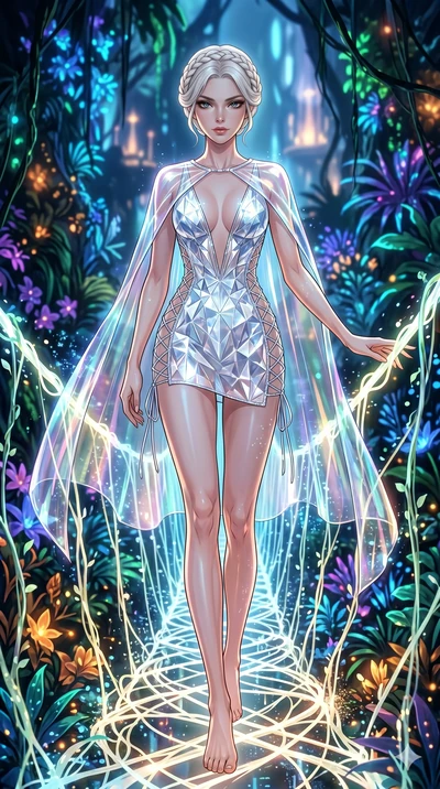 score_9, masterpiece, best quality, ultra-detailed, High-budget Anime Keyframe, vibrant colors, fluid line-art, expressive lighting, cinematic composition, Ufotable-style visual effects, top-tier animation quality, Caucasian woman with pale skin and 
